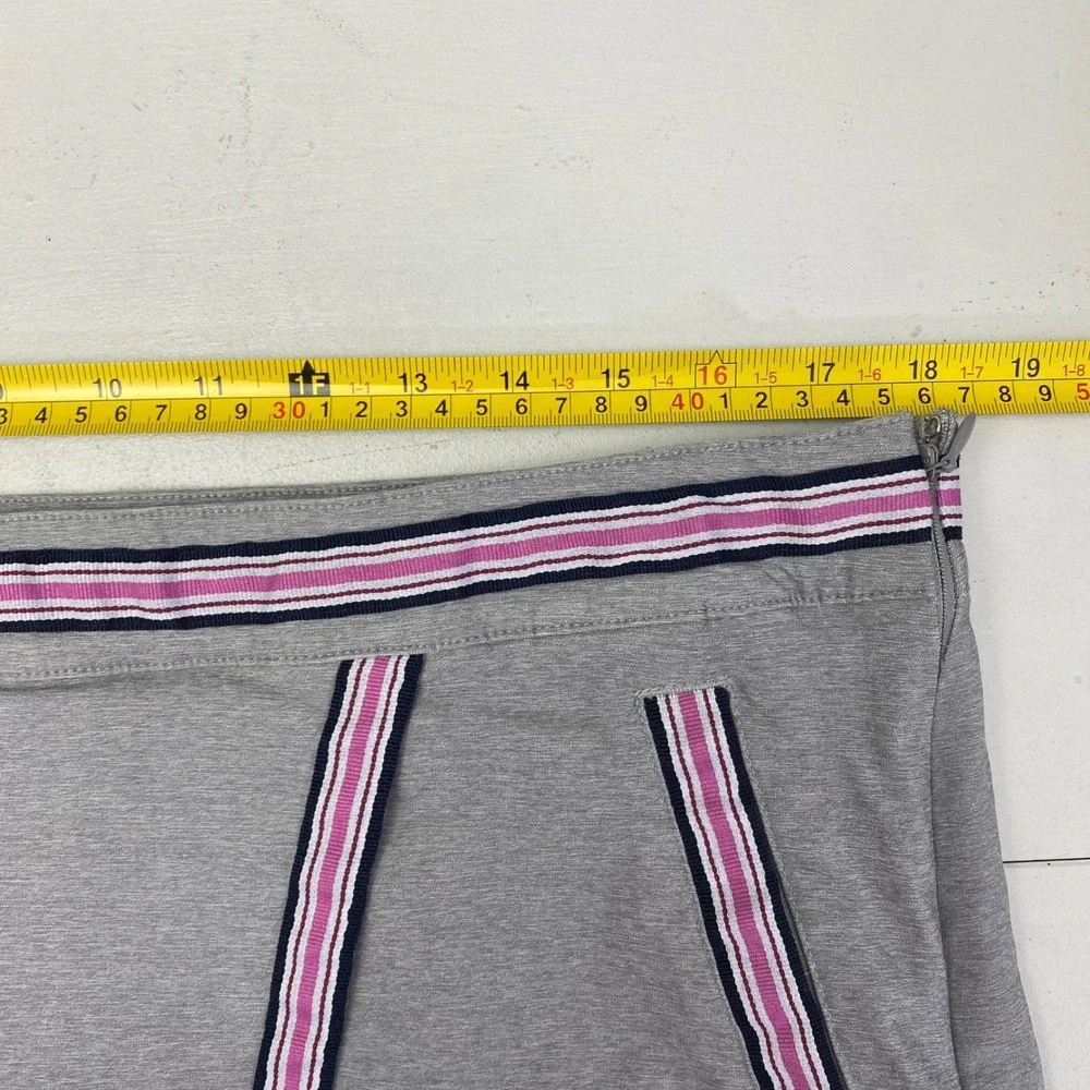 Lady Hagen Golf Skort Womens 16 Gray Stripe Active Athletic Skirt Tennis Preppy